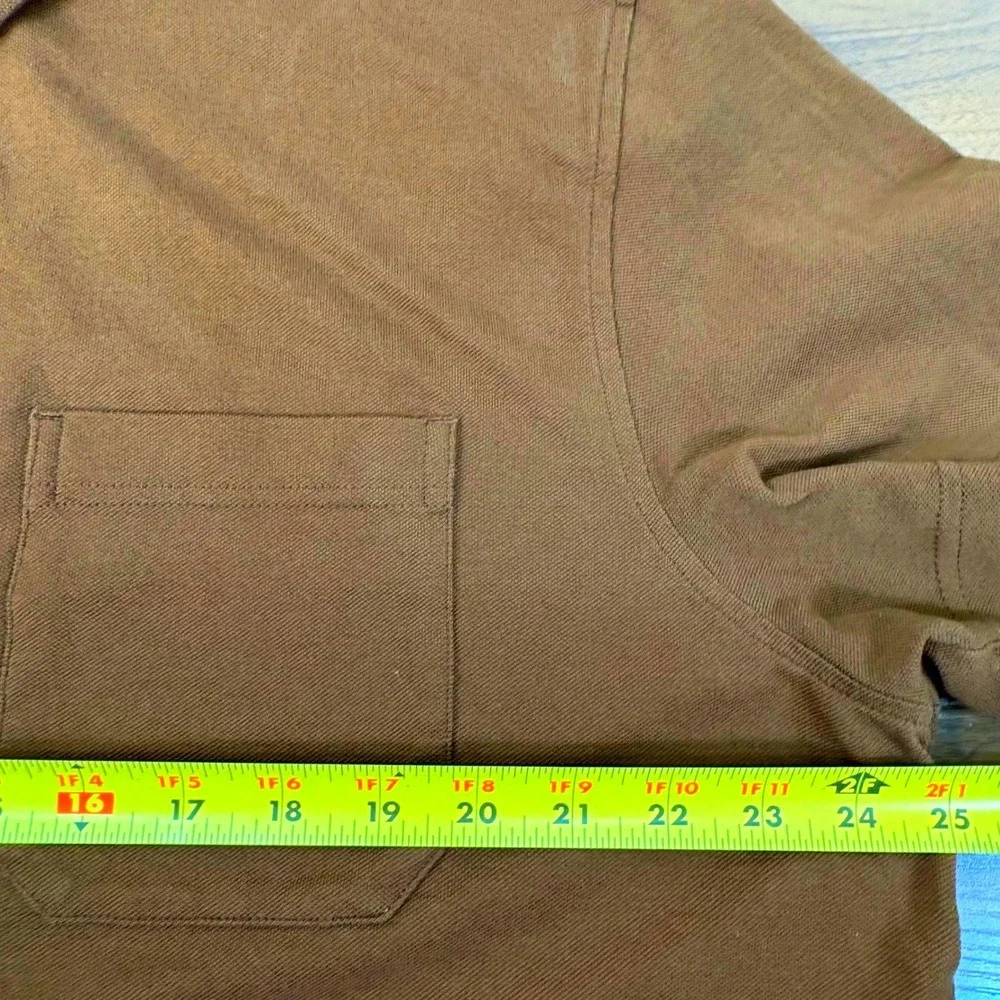 Banana Republic‎ Mens Lux Pique Polo Shirt XL Hickory Brown Short Sleeve Golf